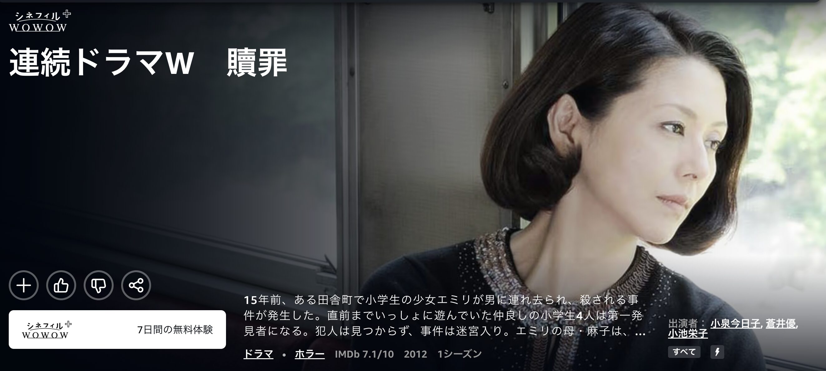 Amazonプライムの贖罪配信画像