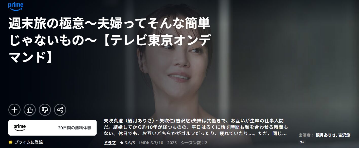Amazonプライムの週末旅の極意配信画像