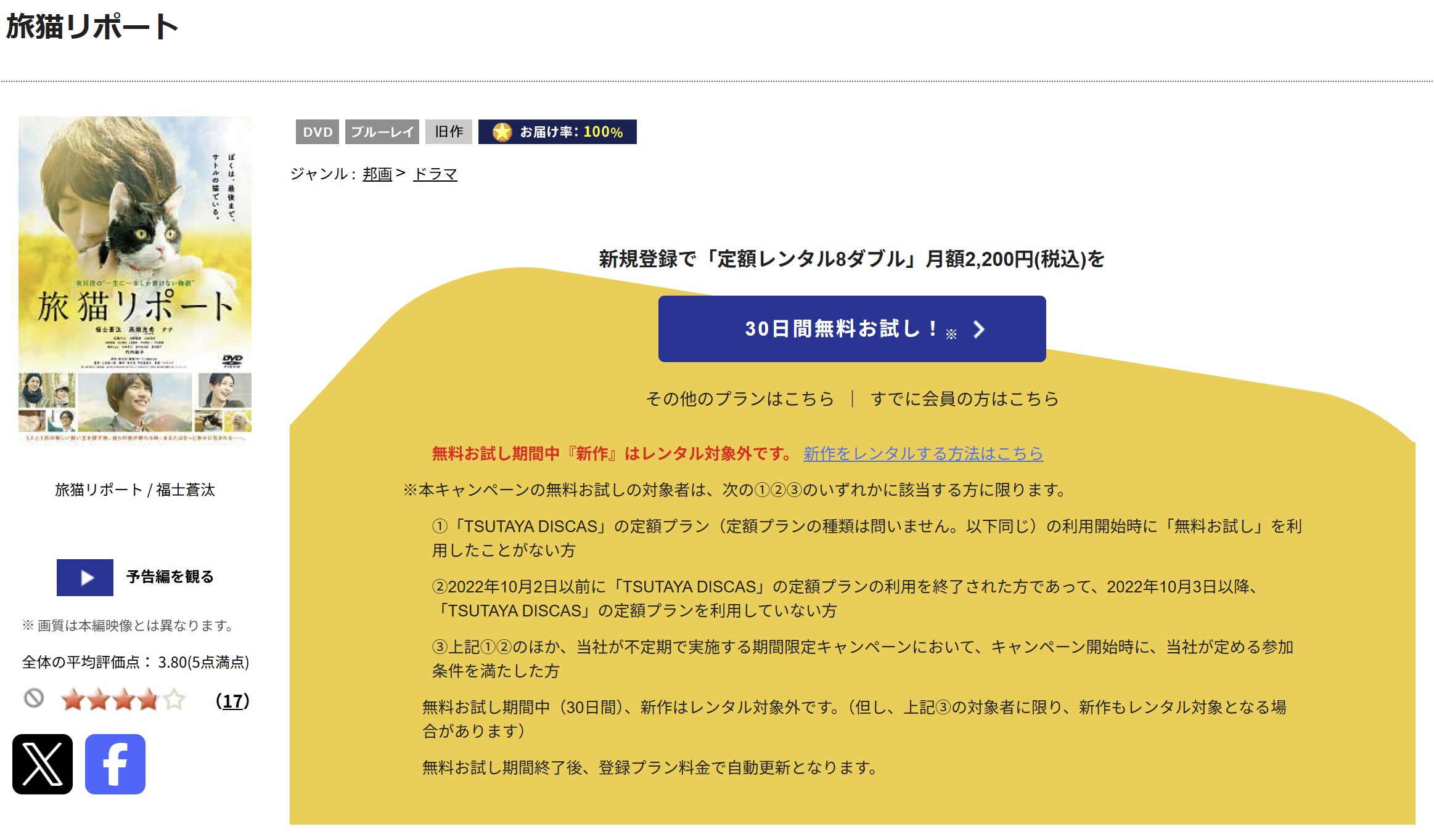 TSUTAYA DISCASの旅猫リポート