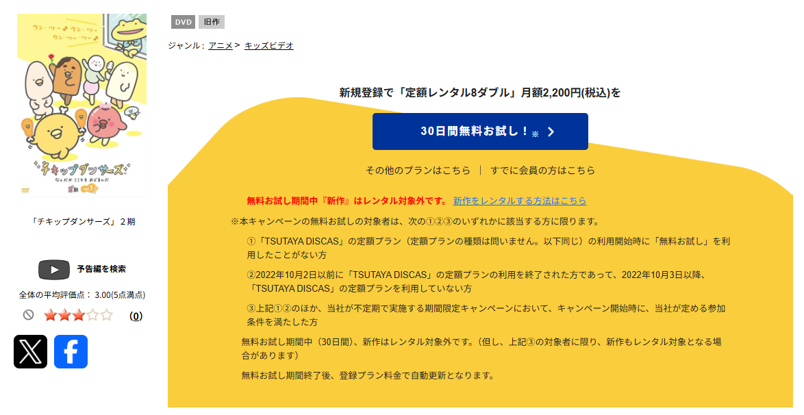 TSUTAYA DISCASのチキップダンサーズ 2期