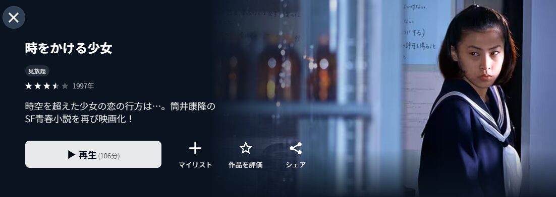 U-NEXTの時をかける少女(1997)配信画像