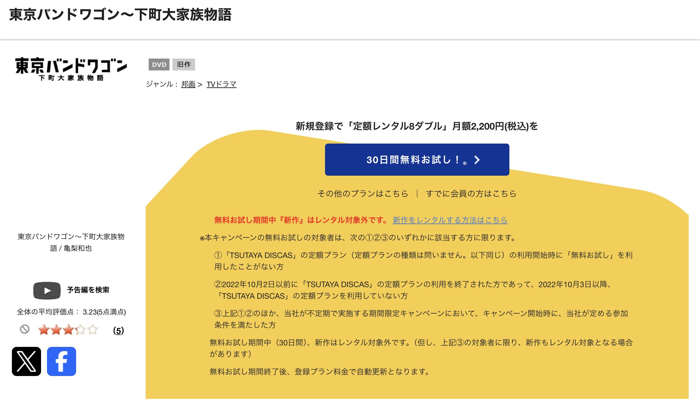 TSUTAYA DISCASの東京バンドワゴン下町大家族物語