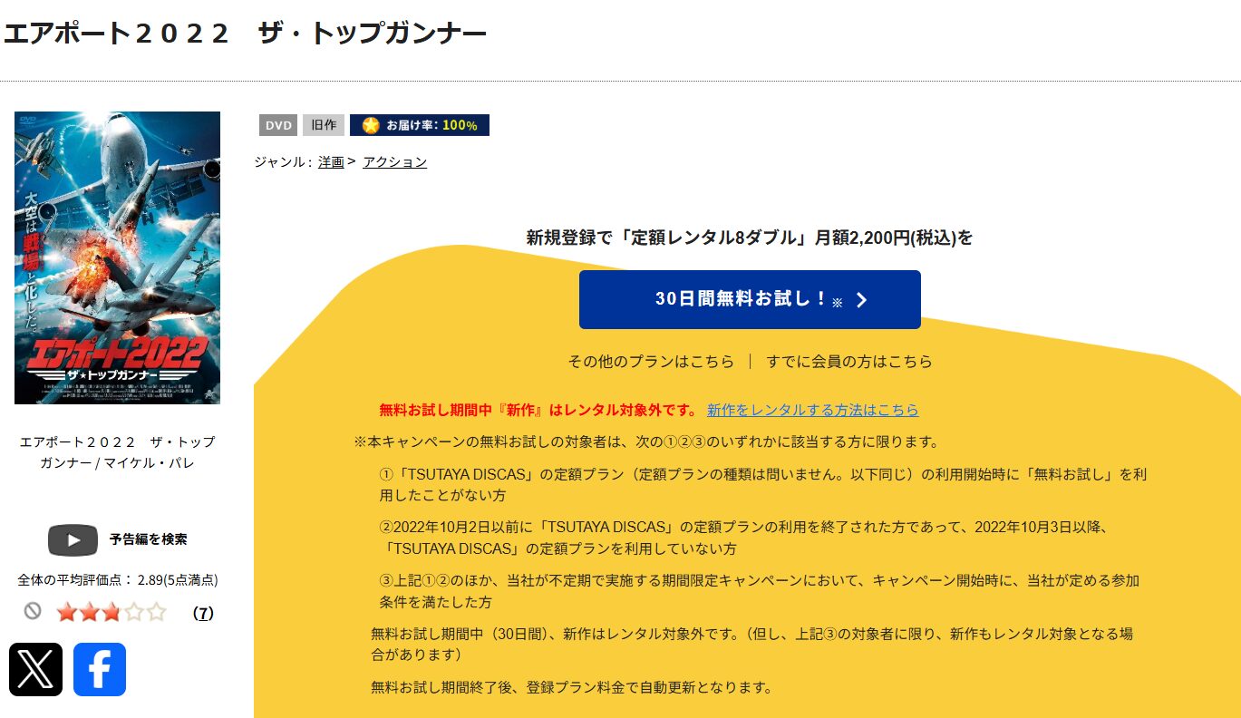 TSUTAYA DISCASのエアポート2022 ザ・トップガンナー