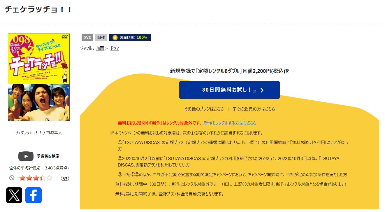 TSUTAYA DISCASのチェケラッチョ!!