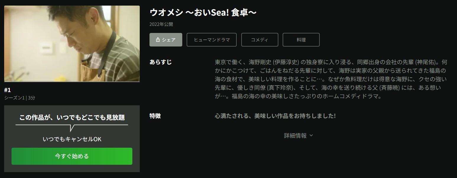 Huluのウオメシ～おいSea！食卓～配信画像