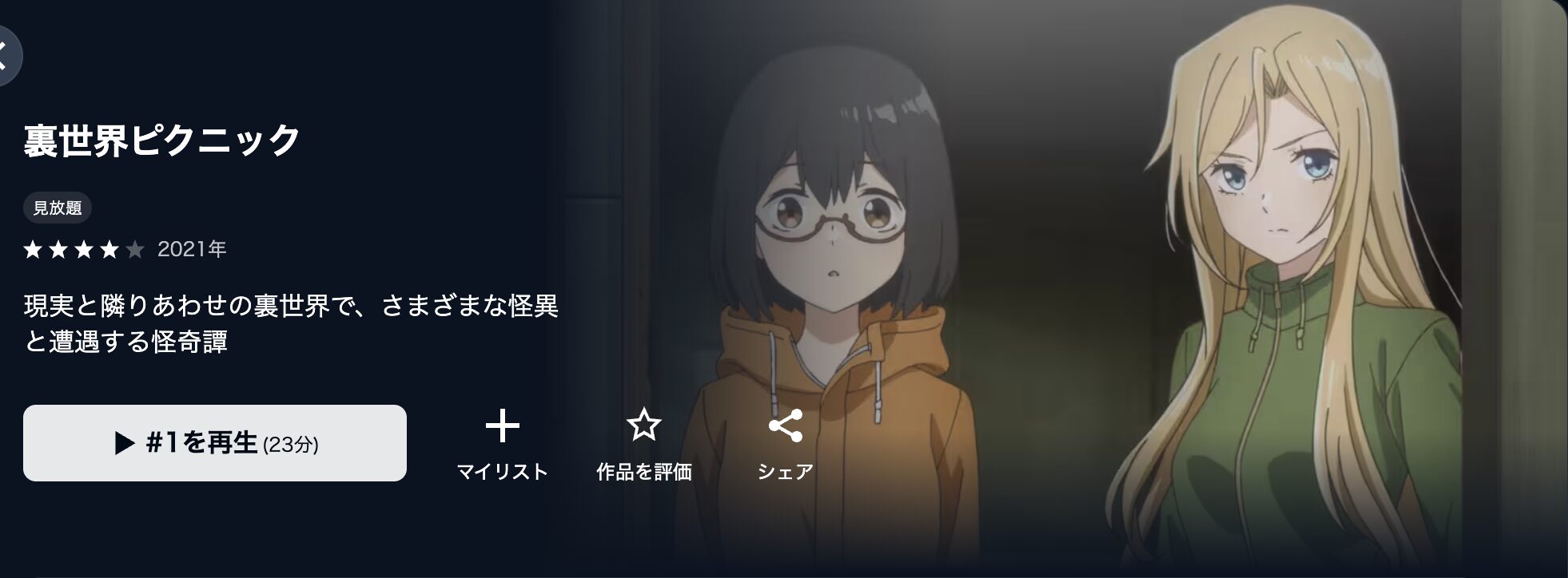 U-NEXTの裏世界ピクニック配信画像
