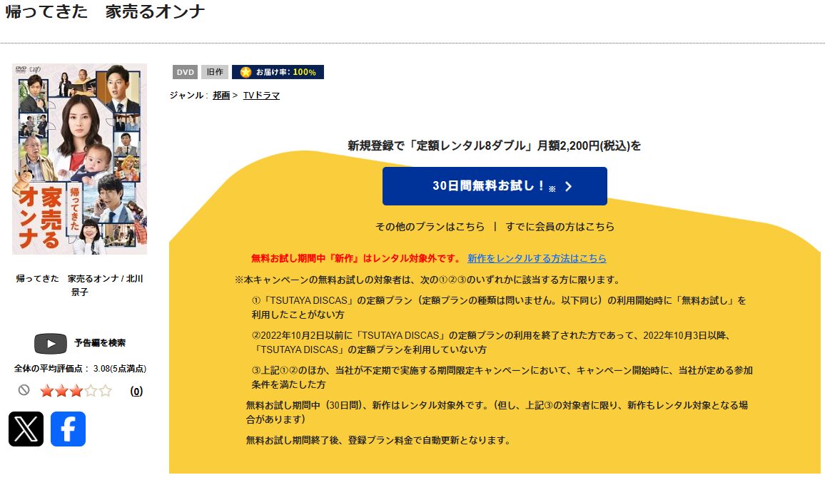 TSUTAYA DISCASの帰ってきた家売るオンナ