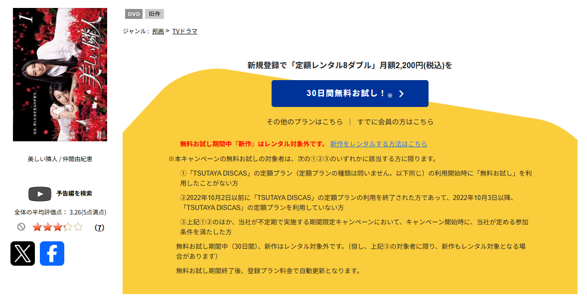 TSUTAYA DISCASの美しい隣人