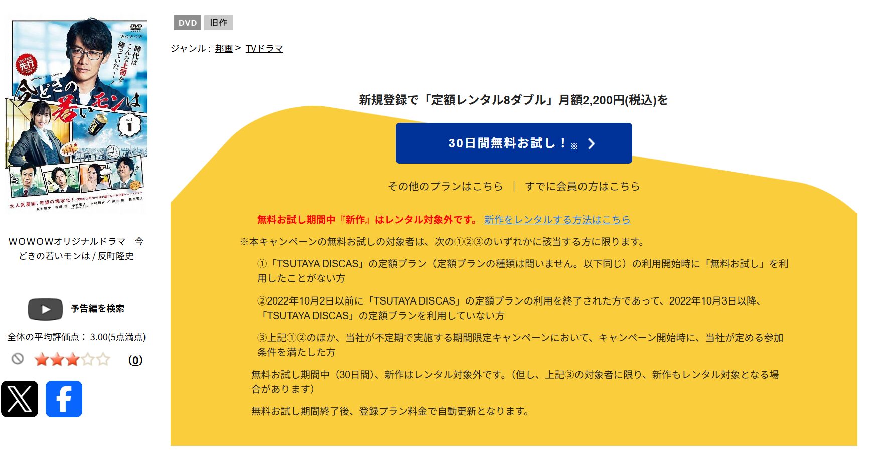 TSUTAYA DISCASの今どきの若いモンは