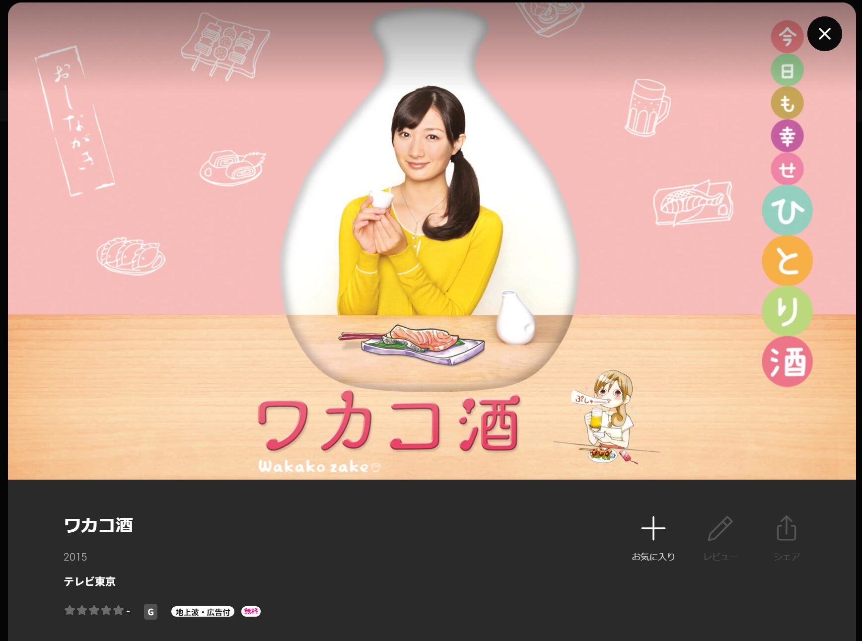ドラマ｜ワカコ酒シーズン1の動画を無料で見れる配信サイトまとめ