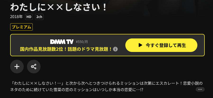 DMM TVのわたしに××しなさい配信画像