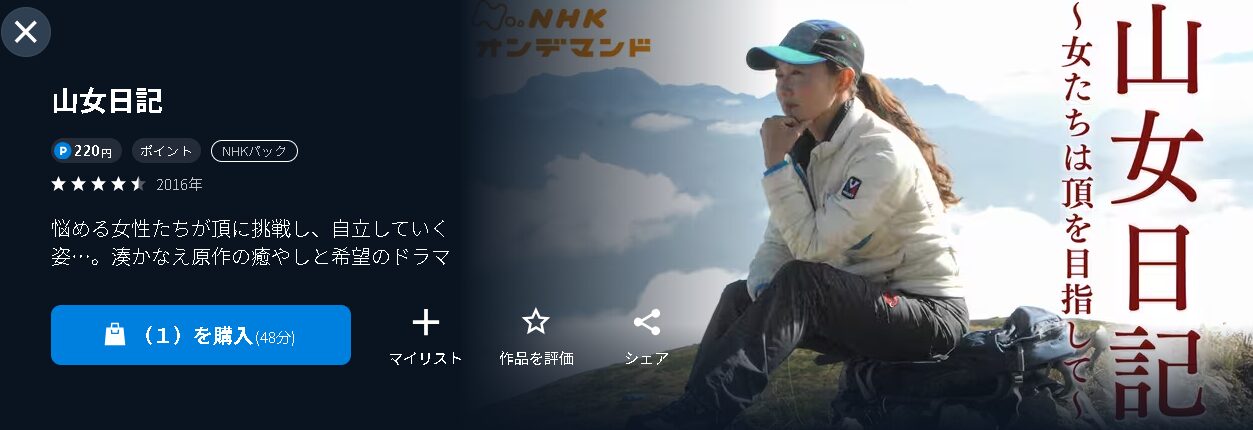 NHKオンデマンドの山女日記配信画像