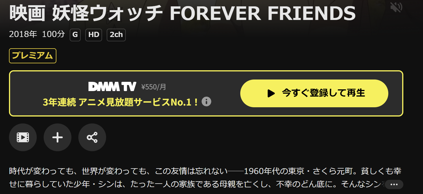DMM TVの妖怪ウォッチ FOREVER FRIENDS配信画像
