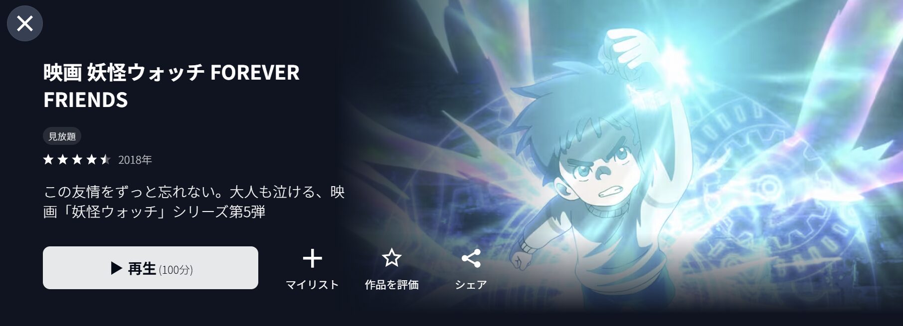 U-NEXTの妖怪ウォッチ FOREVER FRIENDS配信画像