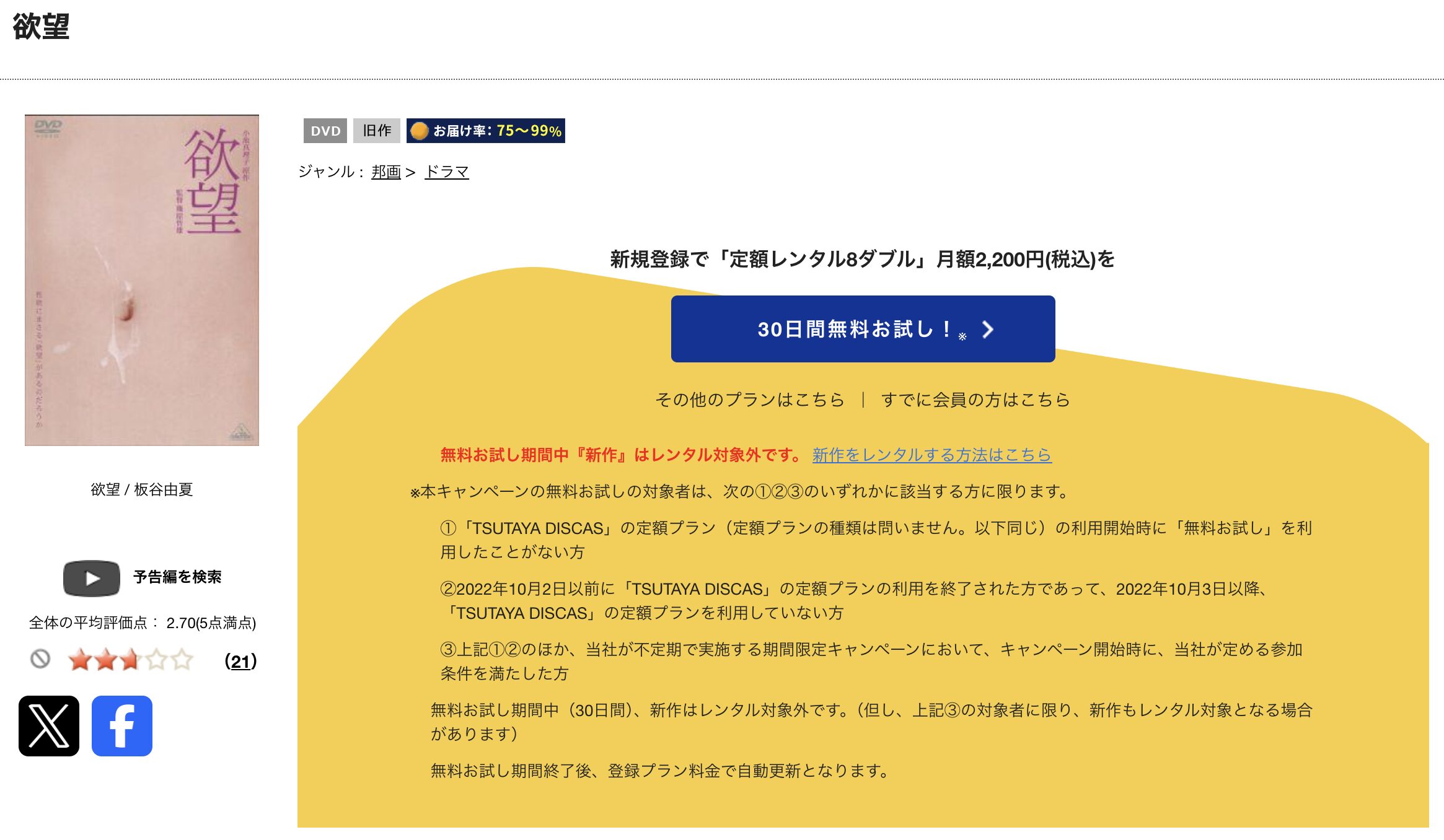 TSUTAYA DISCASの欲望