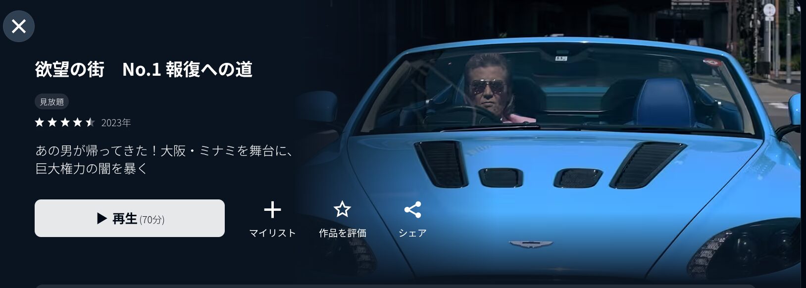 U-NEXTの欲望の街 No.1 報復への道配信画像