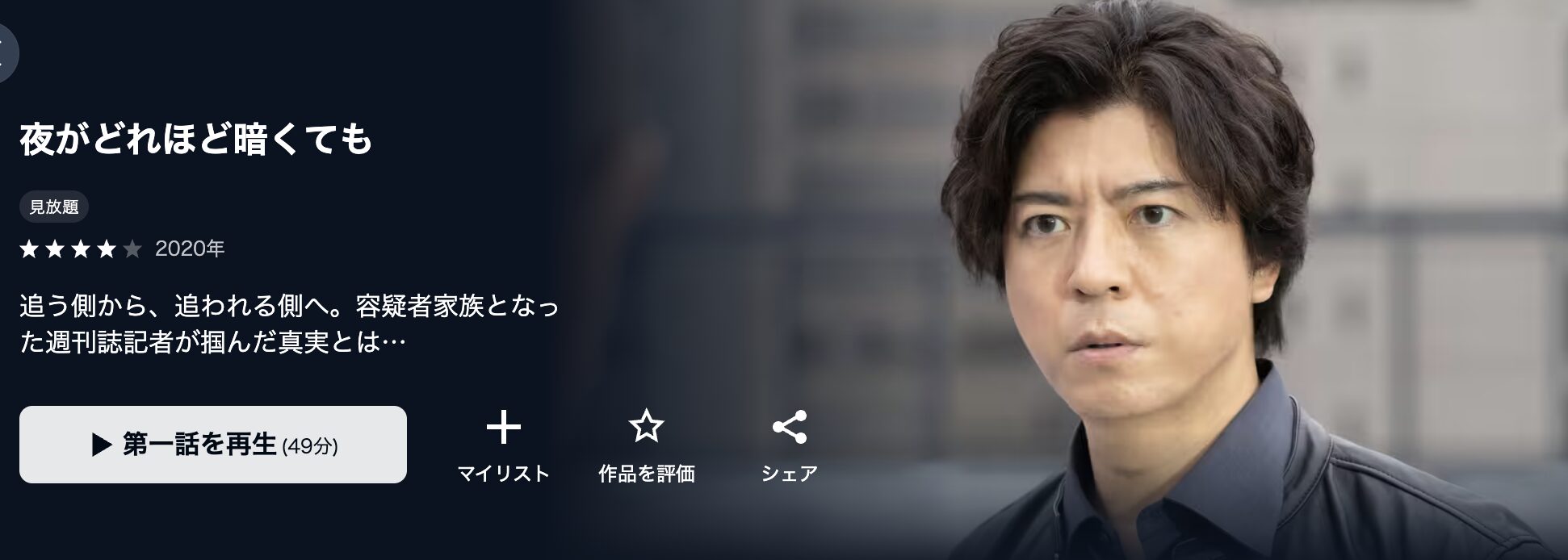 ドラマ｜連続ドラマW 夜がどれほど暗くてもの動画を無料で見れる配信