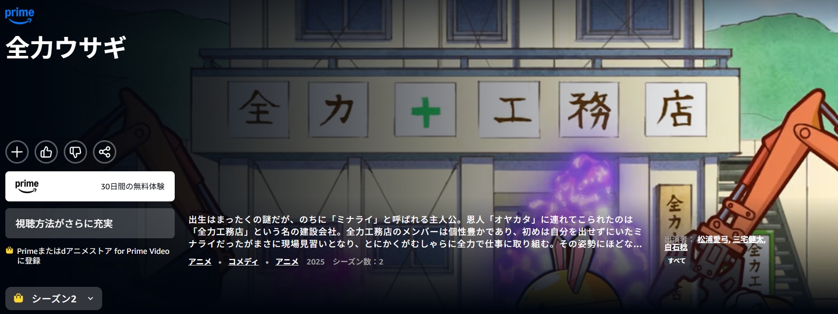 dアニメストアの全力ウサギ（2023）配信画像