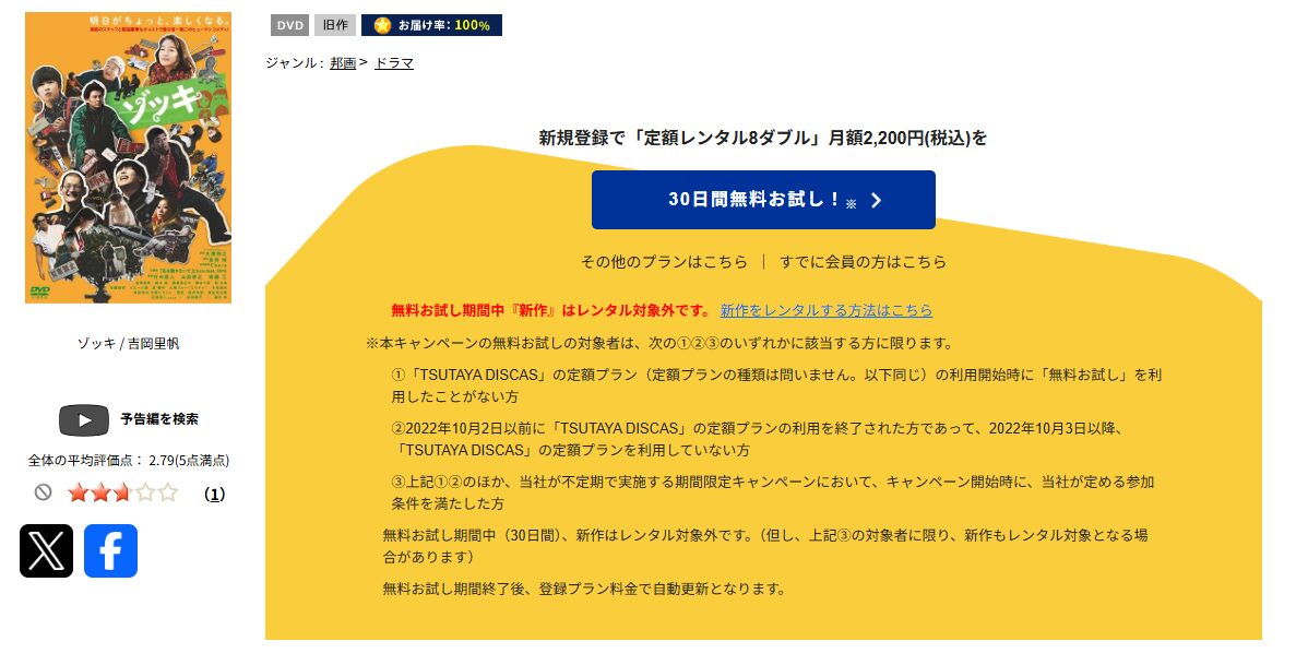 TSUTAYA DISCASのゾッキ