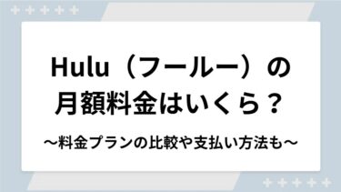 Hulu（フールー）の月額料金はいくら？料金プランの比較や支払い方法も
