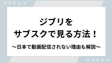 ジブリをサブスクで見る方法！日本で動画配信されない理由も解説